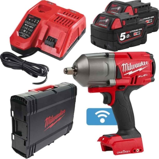 Cheie cu impact ½˝ Milwaukee ONE-KEY™ FUEL™ M18 ONEFHIWF12-502X, cuplu 1898 Nm, livrata cu acumulatori, valiza