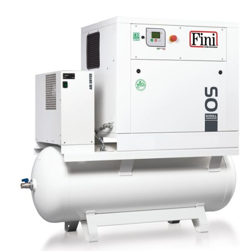 Compresor aer Fini OS 7.5-08-270 ES, butelie aer 270 l, 7.5 kW, 8 bar, 830 l/min aer refulat, uscator incorporat