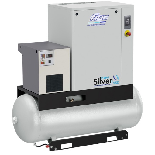 Compresor cu surub FIAC NEW SILVER VSD 15/300D cu invertor | 10 bar, 366-1401 l/min, 15CP - compresor industrial
