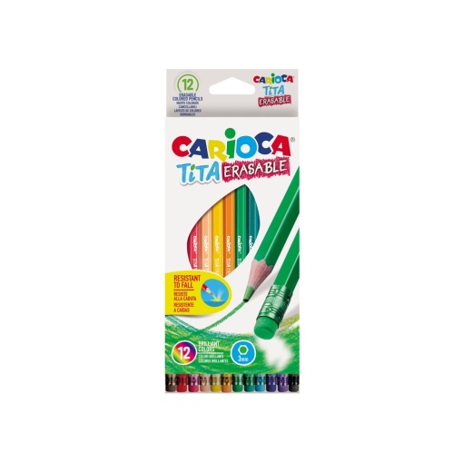 Creioane color cu gumă Tita Erasable Carioca 12/set