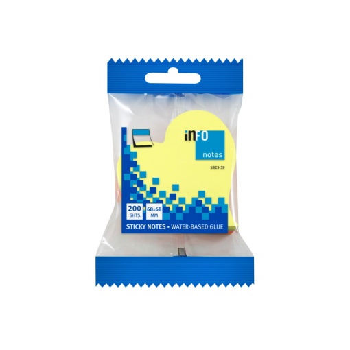 Cub notițe adezive 70 x 70 mm formă 200 file Info Notes