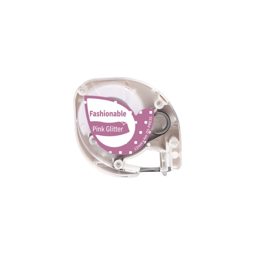 Etichete sclipici Dymo Letratag alb roz compatibile 12mm x 4m AIMO S0721630 91203