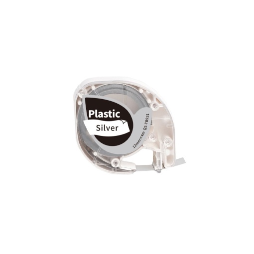 Etichete universale 12mm x 4m plastic argintiu Q5-TB931 91208 S0721730 Compatibile Dymo Letratag