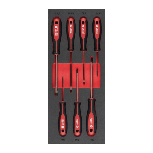 Inserție din spumă set 7 surubelnițe SL+PH