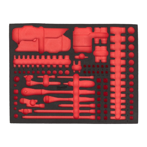 Insertie spuma goala Milwaukee pentru antrenor cu clichet, chei tubulare și cap chei tubulare 1/4" și 3/4″