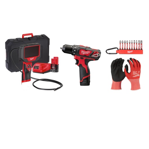 Kit Camera de inspectie 360°, 360IC12-201C, 12V + Masina de gaurit 12V, 2 baterii, incarcator, geanta, accesorii