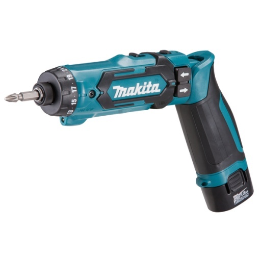 Masina de insurubat si gaurit Makita 7,2V, 5,6 Nm, livrata cu 2 acumulatori BL0715 1,5Ah