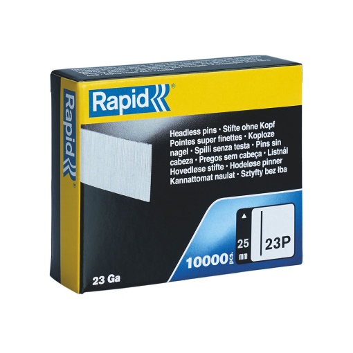 Micro Pini Rapid 23P 25, cuie fara floare, otel galvanizat, High Performance, 25mm, montaj pervaze usi interior, 10000 pini cutie carton 5001360