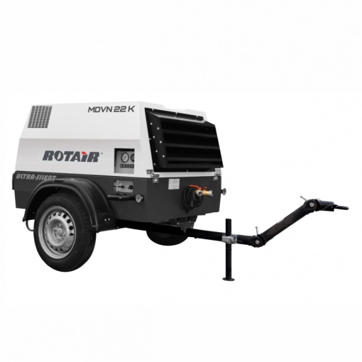 Motocompresor ROTAIR MDVN 22 K presiune 6.5 bar debit 2000 l/min motor Kubota 25 cp