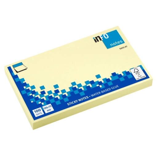 Notes adeziv 75 x 125 mm 100 file Info Notes