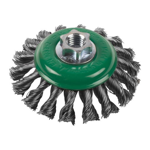 Perie conica rasucita Milwaukee M14, 100x12mm, inox, 0.5mm