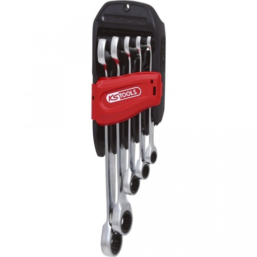 Set 5 chei combinate cu clichet, KS TOOLS GEARplus, 8-19 mm