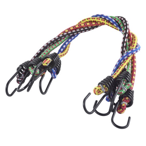 Set 5 corzi elastice cu carlige Wolfcraft 3293000, lungime 0.5 m