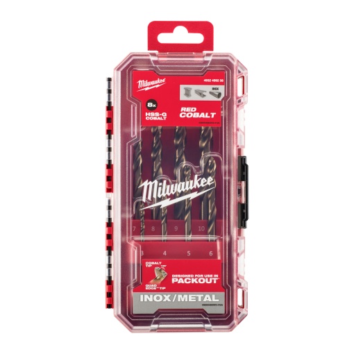 Set 8 burghie metal MILWAUKEE HSS-CO 3-10 mm