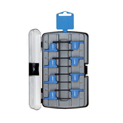 Set 8 de chei Unior locas hexagonal cu profil TXP cu maner in cutie de plastic TXR6-TXR20
