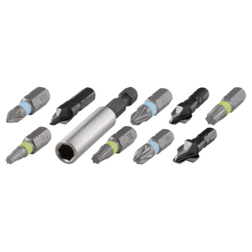 Set biti si zencuitoare Wolfcraft 2542000, D 8, 10, 12 mm, adaptor bit, cu magnet