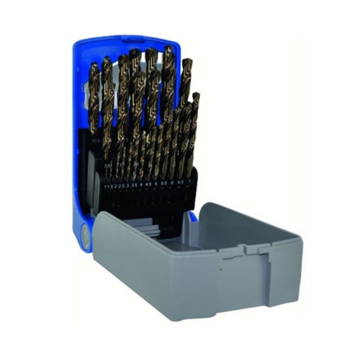 Set burghie DIN 338, rectificate, HSS-Co 5% 1-13 mm x 0,5 mm / 25 piese