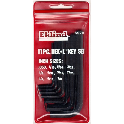 Set de 15 chei locas hexagonal in husa de plastic EKLIND 028"-3/8"