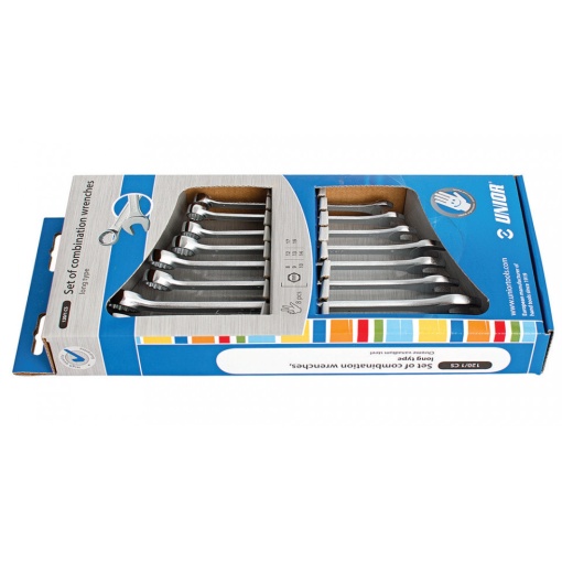 Set de 8 chei combinate Unior lungi in cutie de carton 8 - 19 mm