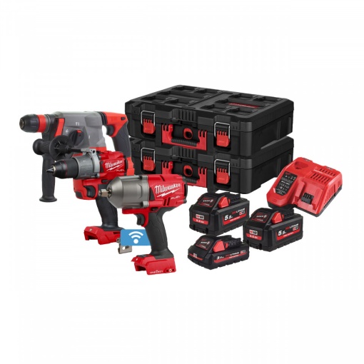 Set promoțional M18 FUEL™ M18 FPP3Q2-533P ( KIT: 2 x M18 HB5.5, 1 x M18 HB3 Acumulator, M12-18 FC Încarcător, PACKOUT™ toolbox)