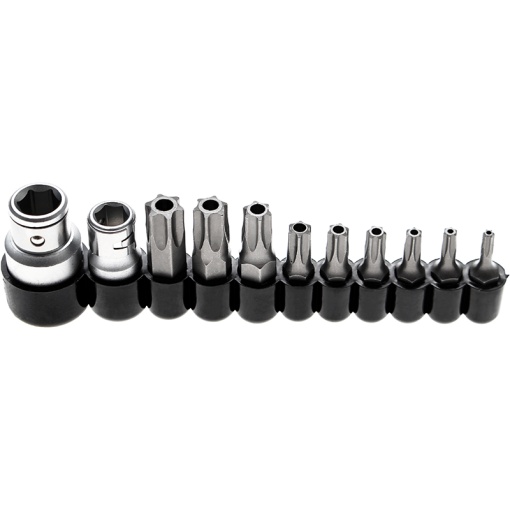 Set varfuri BGS Torx cu gaura 11 piese + 2 adaptoare