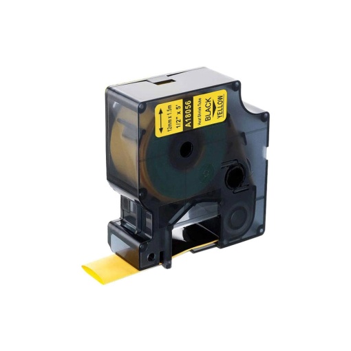 Tub termocontractibil galben 12mm x 1.5m compatibile Dymo 18056