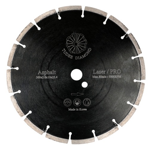 Tudee Disc diamantat debitare asfalt, profesional, 300x25.4x10x2.8mm