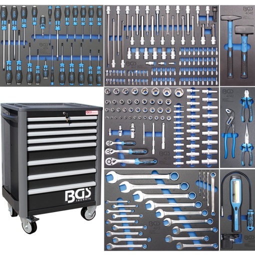 Carucior pentru scule "Profi Standard", 8 sertare, cu 234 scule