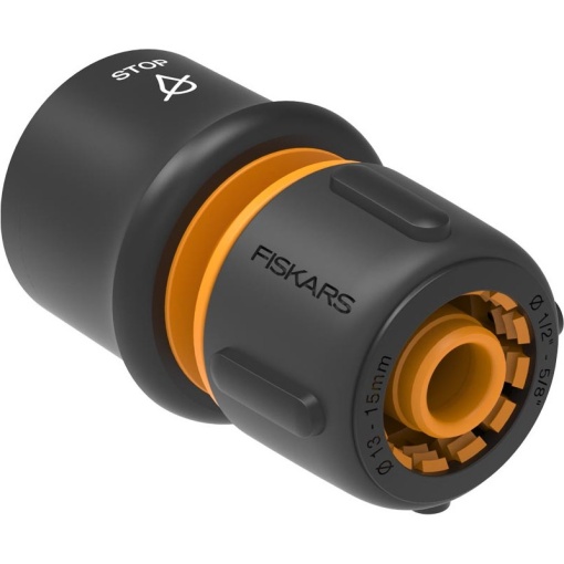 Conector furtun STOP 1/2-5/8" (13-15 mm) Fiskars, tip LB30, din plastic