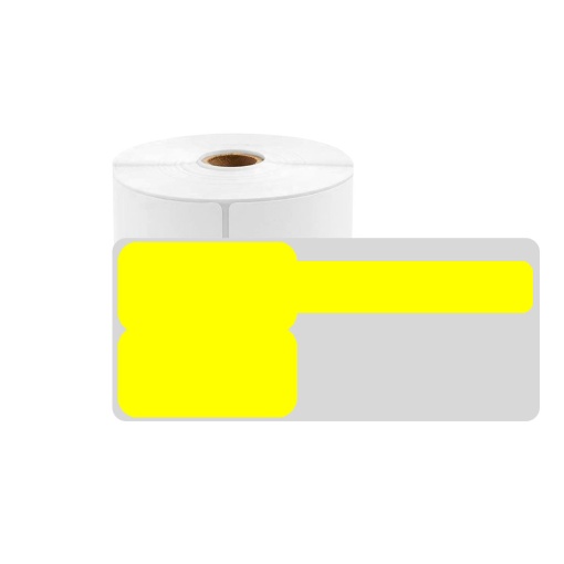 Etichete stegulet F pentru cabluri 25 x 30mm + 40mm galben, polipropilena, pentru imprimanta M110 M200, 100 buc rola