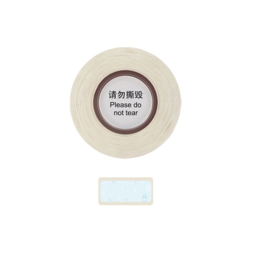 Etichete termice adezive D30S 14 x 50mm model HAMSTER preimprimat, albe, hartie termica ecologica, 130 etichete rola