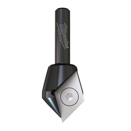 Freza pentru caneluri in V cu cutite din carbura interschimbabile Milwaukee S8, 23/60mm