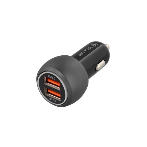 Încărcător auto Tellur FCC8 6A 36W (QC 3.0 + QC 3.0), negru