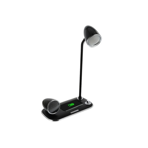 Încărcător wireless birou Tellur, 15W, Boxă Bluetooth 5W, Lampă de birou, Tellur Nostalgia, Negru