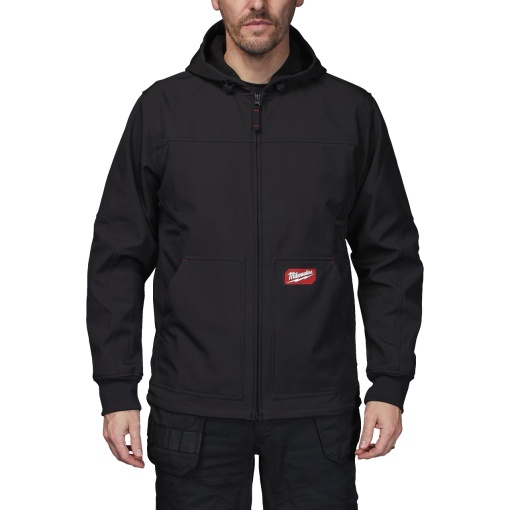 Jachetă Softshell neagră cu glugă M