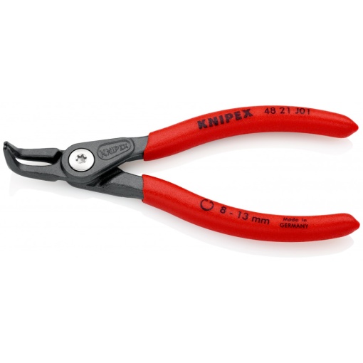 KNIPEX 48 21 J01 clește de precizie pentru inele de siguranță pentru inele interioare cu alezaje acoperit cu material plastic aderent bonderizat în culoarea gri 130 mm