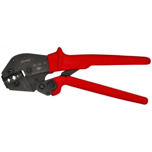 KNIPEX 97 52 10 Clește de sertizat și pentru operarea cu două mâini cu manșoane din plastic aderente brunat 250 mm