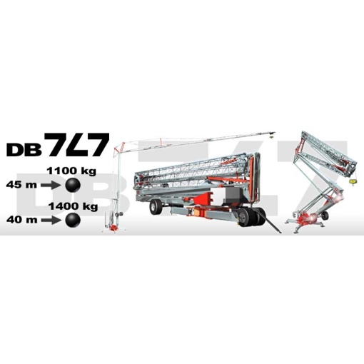 Macara autoridicatoare GRU DALBE DB747 H maxim 31.2 m L brat 45 m sarcina maxima 5000 kg