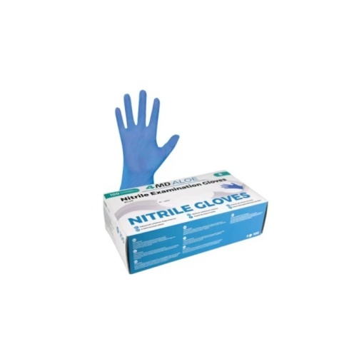 Manusi de examinare 4Md aloe de unica folosinta, nesterile, fara pudra,100 buc /cutie, Xl, Albastru