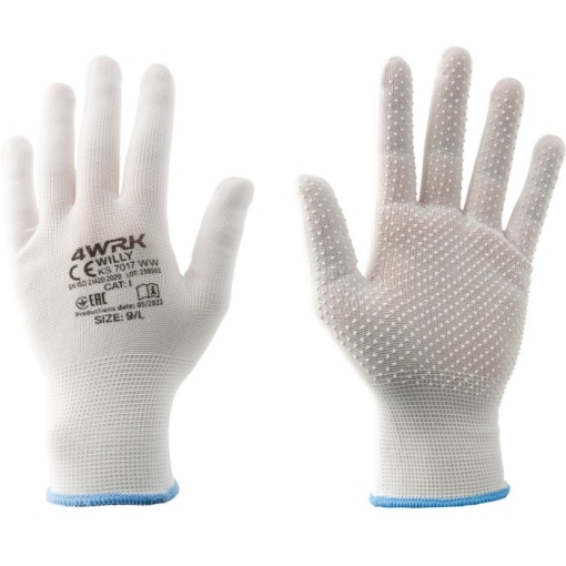 Manusi de lucru 4WRK WILLY XKS7017 WW buline poliester/pvc CAT.I XXL