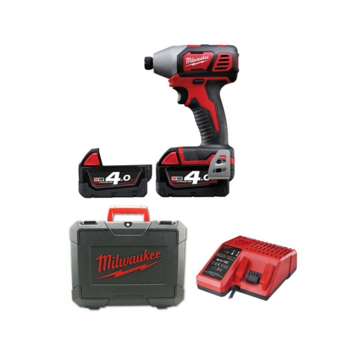 Mașină de înșurubat cu impact, sub-compactă 1/4″ Hex M18™ M18 BID-402C ( KIT: 2 x M18 B4 Acumulator, M12-18 C Încarcător, Kitbox)