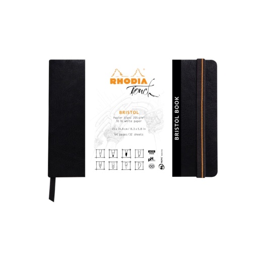 Notebook grafic, A5, landscape, 32 file, Rhodia Touch Bristol