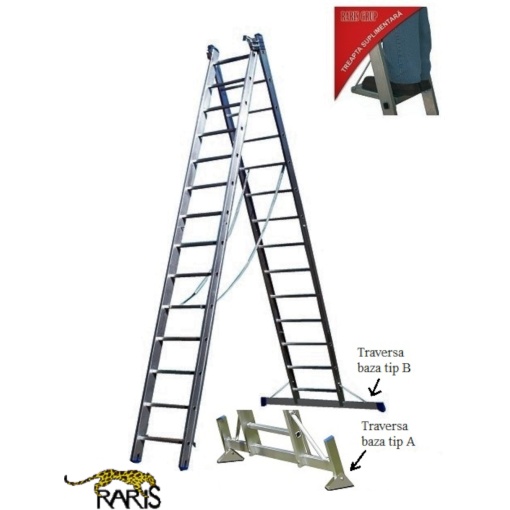 Scara aluminiu RARIS profesionala cu 2 tronsoane tip 2P