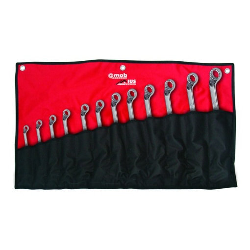 Set 12 piese chei inelare duble cotite IUS 6-32 mm, in husa - 12 B