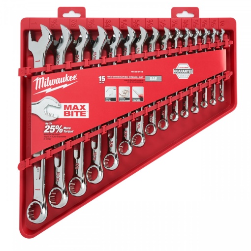 Set 15 chei combinate cu clichet Milwaukee MAX BITE™ Milwaukee 1/4”-1”