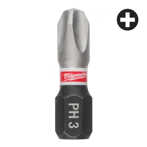 Set 3 biti de impact Milwaukee Shockwave Impact Duty™, PH2x25mm