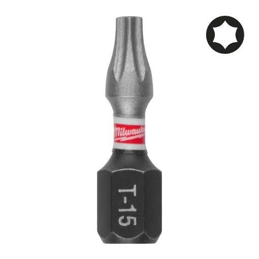 Set 3 biti de impact Milwaukee Shockwave Impact Duty™, TX15x25mm