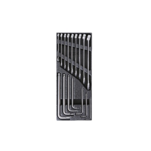 Set chei combinate (8-19mm) si imbusuri hexagonale (2.5-10mm) INOX in suport termoformatat T23