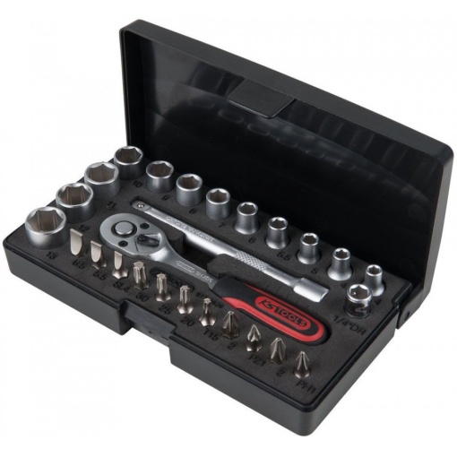 Set chei tubulare 1/4" KS TOOLS, 26 de piese