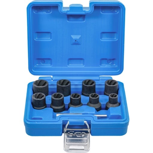 Set chei tubulare profil spiral BGS pentru extras suruburi, actionare 1/2" (12.5 mm), 10 - 19 mm, 10 piese